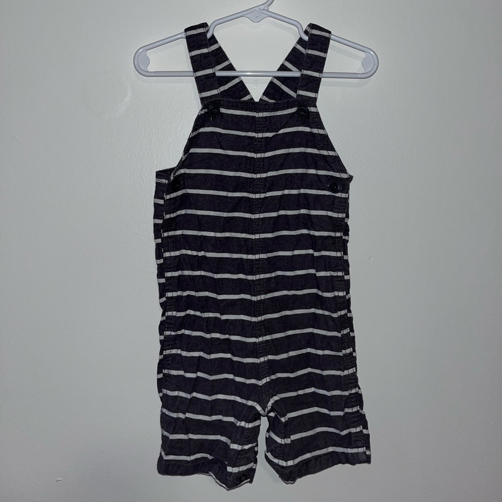 Carters Gray And White Striped Overalls Size 24M